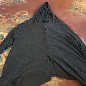 Charlie Paige Charcoal Hooded Cardigan